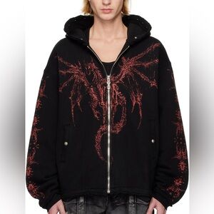 Thug club studded zip up hoodie